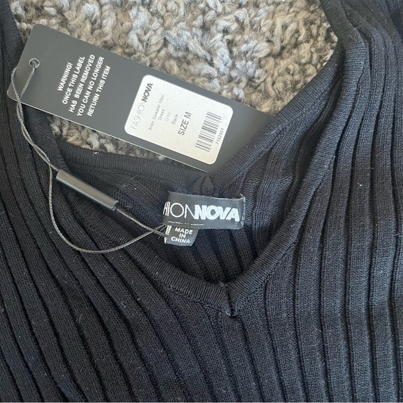 Fashion Nova “She’s Classy” Ribbed Knit Flair Maxi Dress NWT - Picture 6 of 7